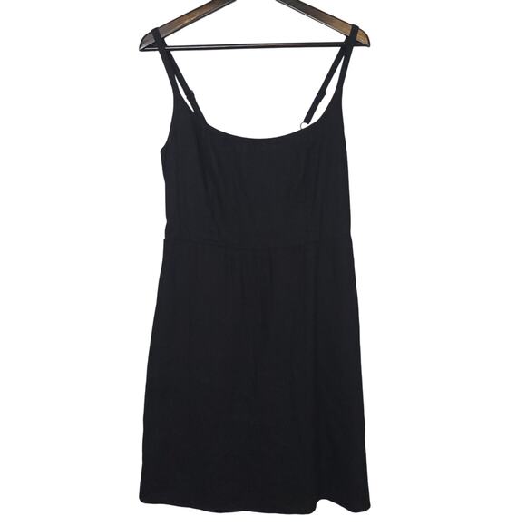 Old Navy Women's Dress M Linen Blend Sleeveless Midi Smocked Pockets Cottagecore - Picture 1 of 12